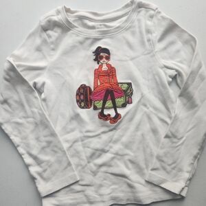 Gymboree White Long Sleeve Shirt with Fashion Graphic